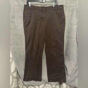 J Crew Pants Womens 12 Short Brown City Fit Straight Leg Stretch Chino Preppy